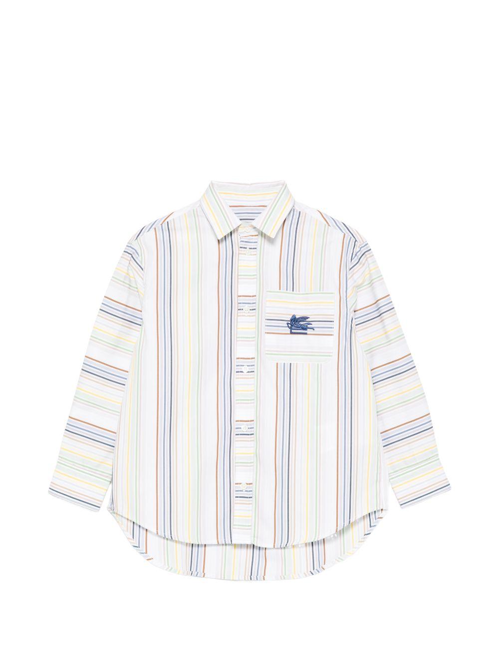 Camicia a righe in cotone con taschino GY5P20Z3654 101RO ETRO KIDS 