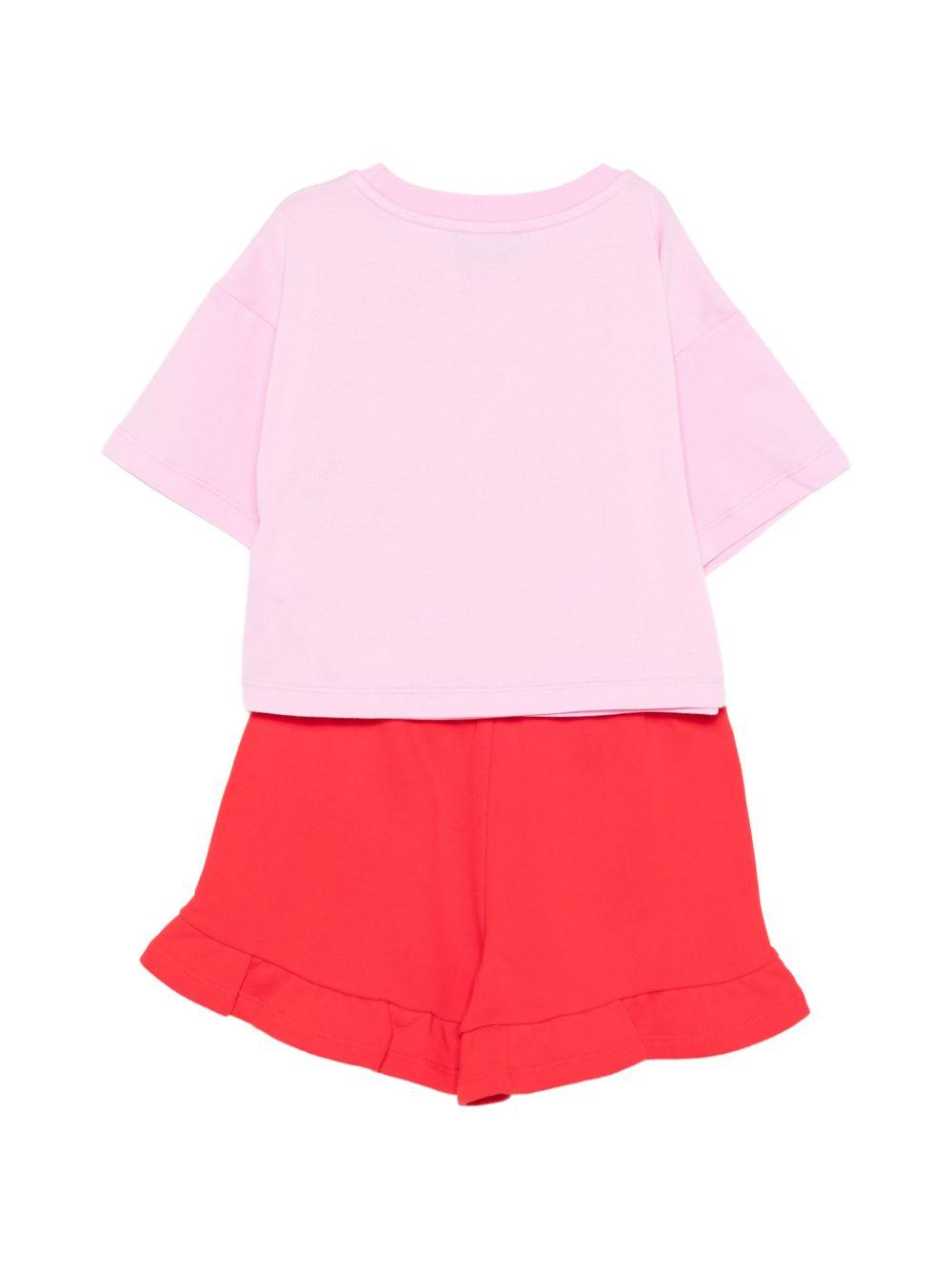 Completo t-shirt e shorts con orsetto HDG01NLCA52 83688 MOSCHINO KIDS 
