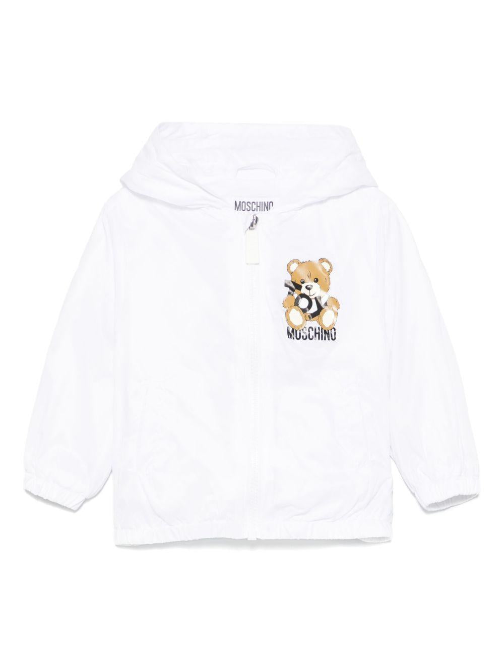 Giubbino bianco teddy toy petto neonato MUS02WL3A69 10101 MOSCHINO KIDS 