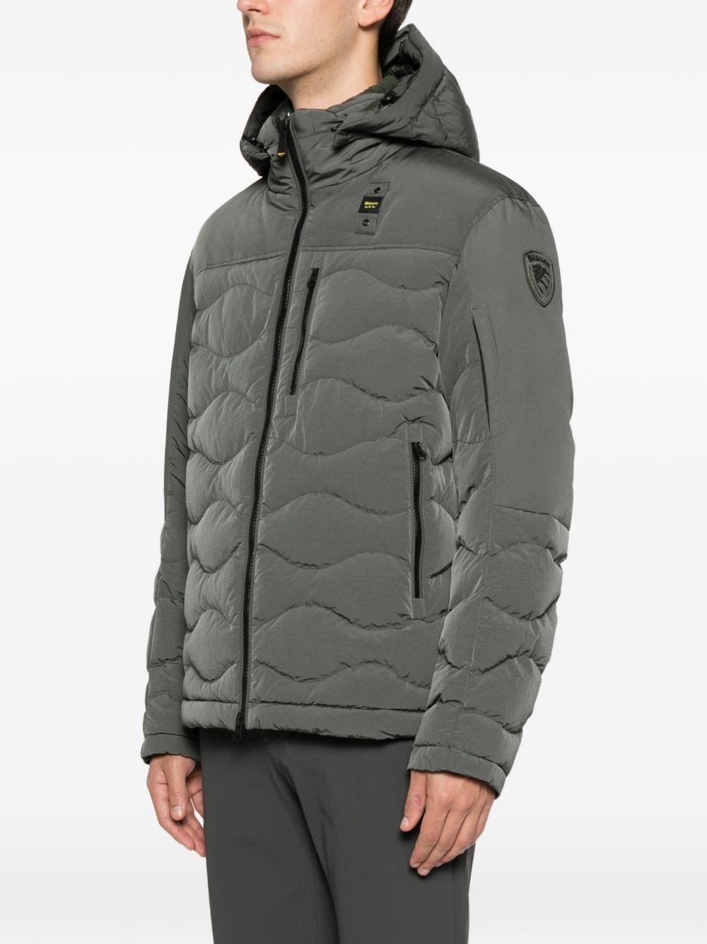 Giacca trapuntata verde con cappuccio 25WBLUC02534007287 678 BLAUER 