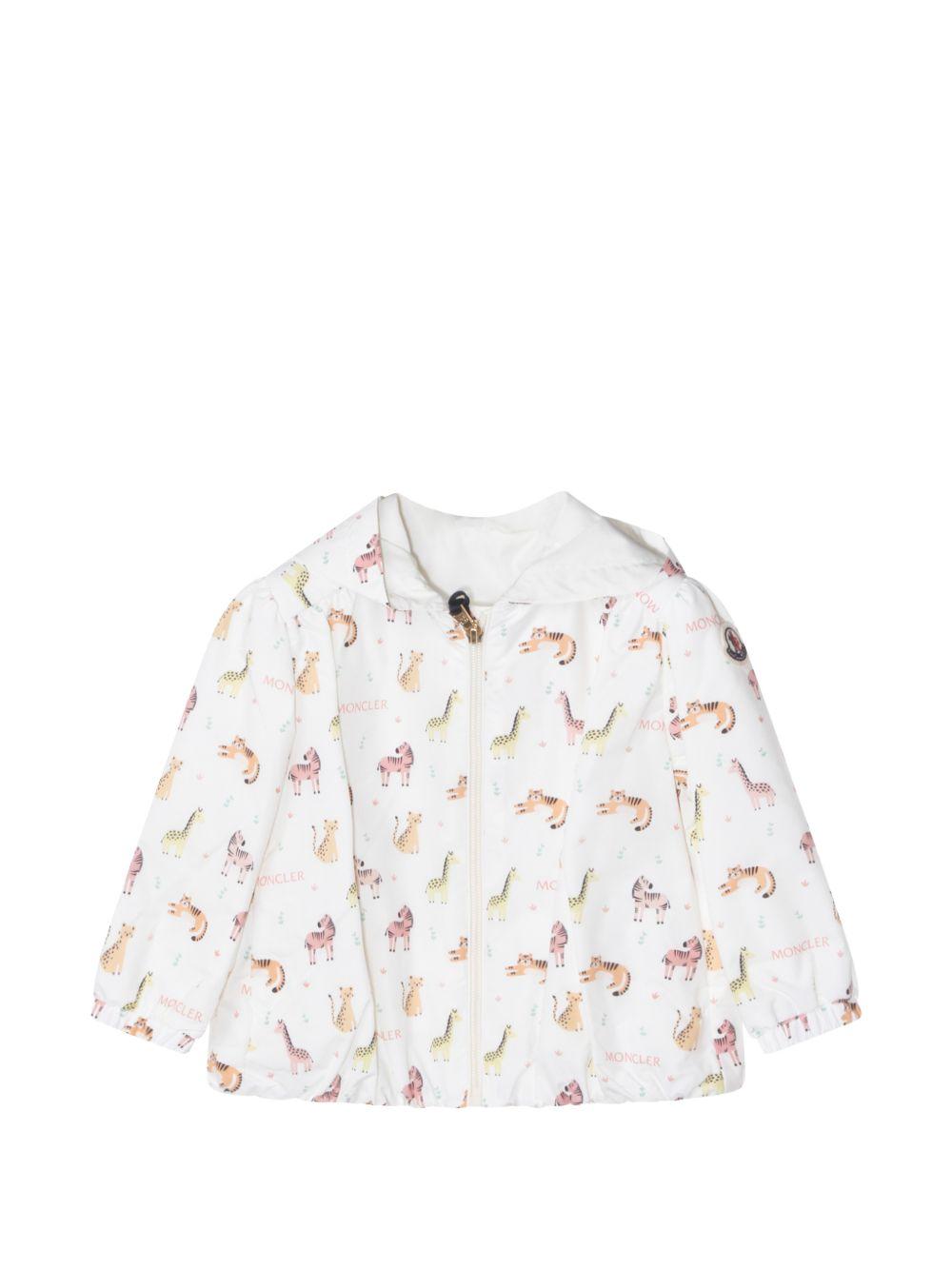 Giacca impermeabile con stampa animalier e cappuccio L19511A00012599HK F05 MONCLER KIDS 