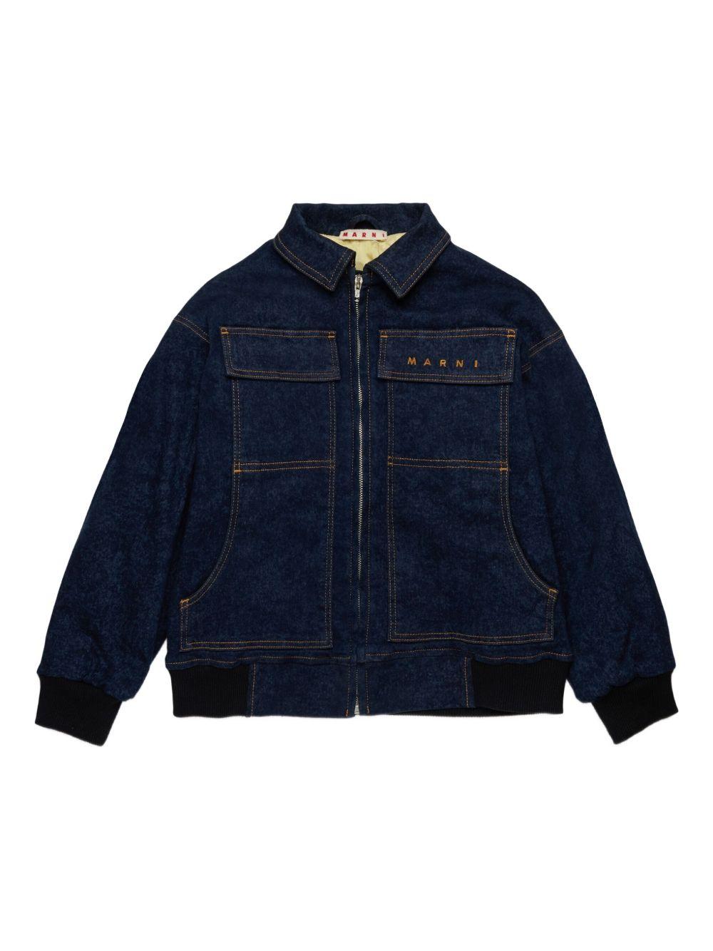 Giubino jeans ricamata con il logo M01559M00VZ 0M01 MARNI KIDS 