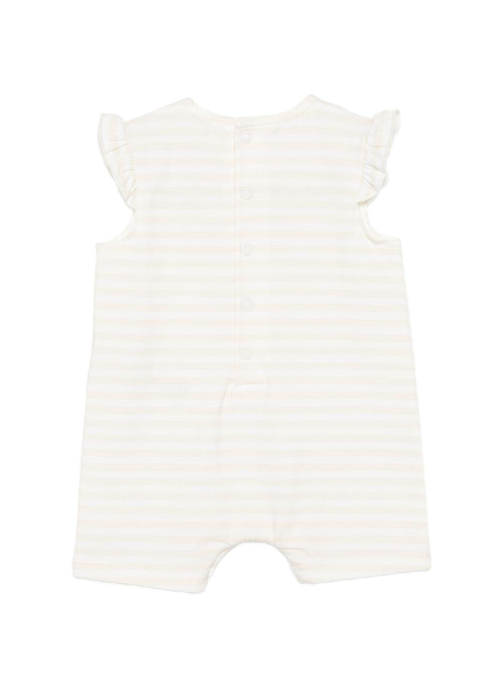 Tutina a righe in cotone con fiocco E26403 BEIGE NANAN KIDS 