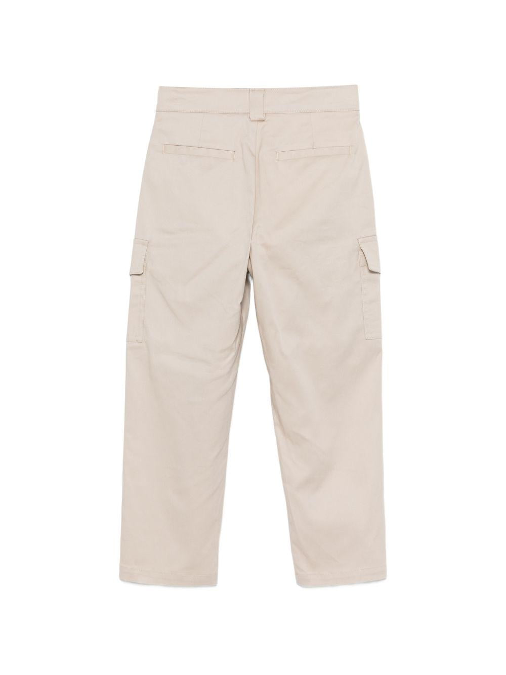 Pantaloni cargo beige con tasche a pattina BY6R00G0197 107 BALMAIN KIDS 