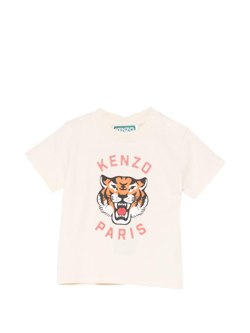 T-shirt in cotone con grafica tigre K61718 208 KENZO KIDS 