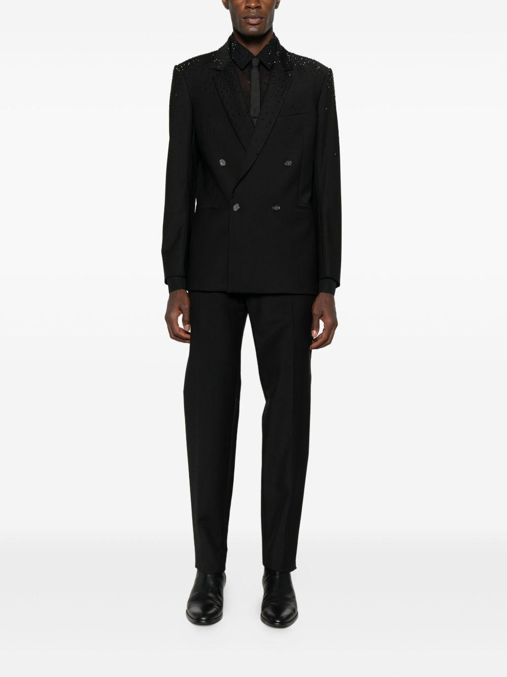 Blazer nero con strass e chiusura a bottoni 5S0743A685 K102 PATRIZIA PEPE 
