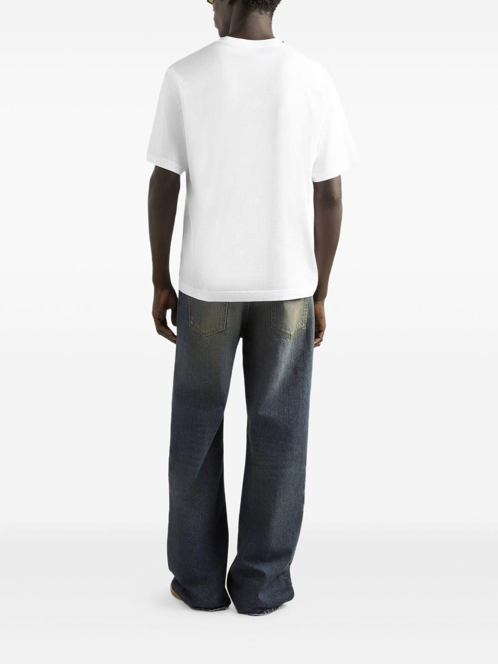 T-shirt in cotone girocollo con patch logo G8PN9ZG7PZF W0800 DOLCE&GABBANA 