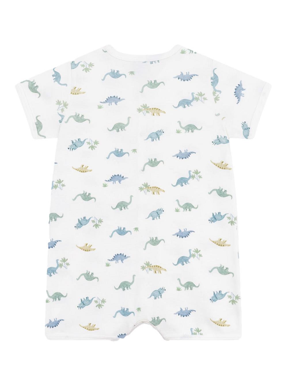 Tutina corta in cotone con fantasia dinosauri A0CU4 01 PETIT BATEAU KIDS 