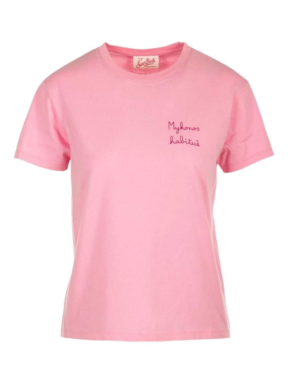 T-shirt rosa Mykonos Habituè EMI0001 04137F MC2 SAINT BARTH 
