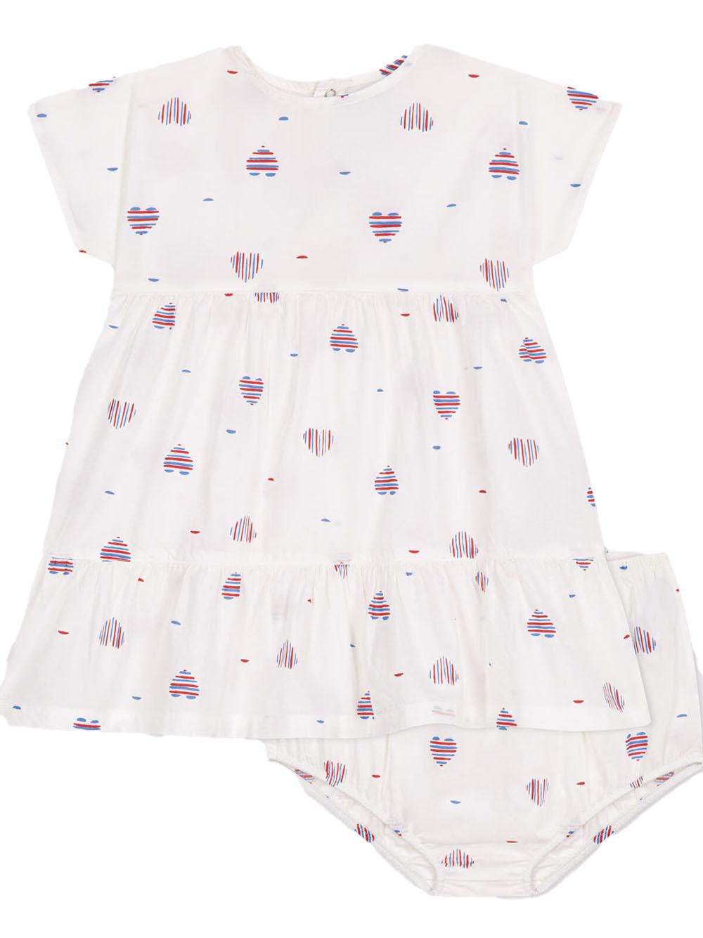 Completo bianco con cuori all-over (2pz) A0CLG 01 PETIT BATEAU KIDS 