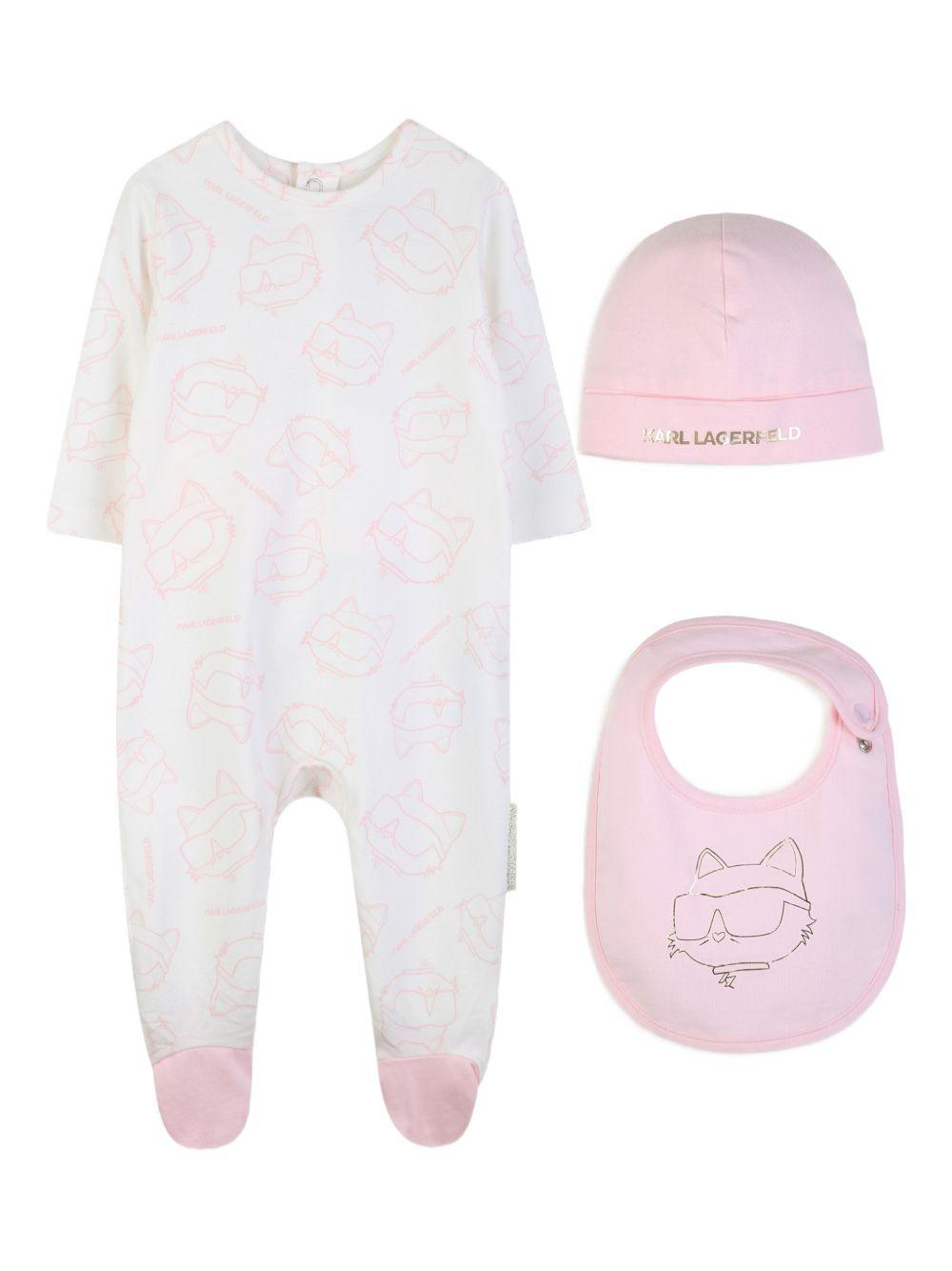 Set regalo tutina cappellino e bavaglino Z31045 N74 KARL LAGERFELD KIDS 