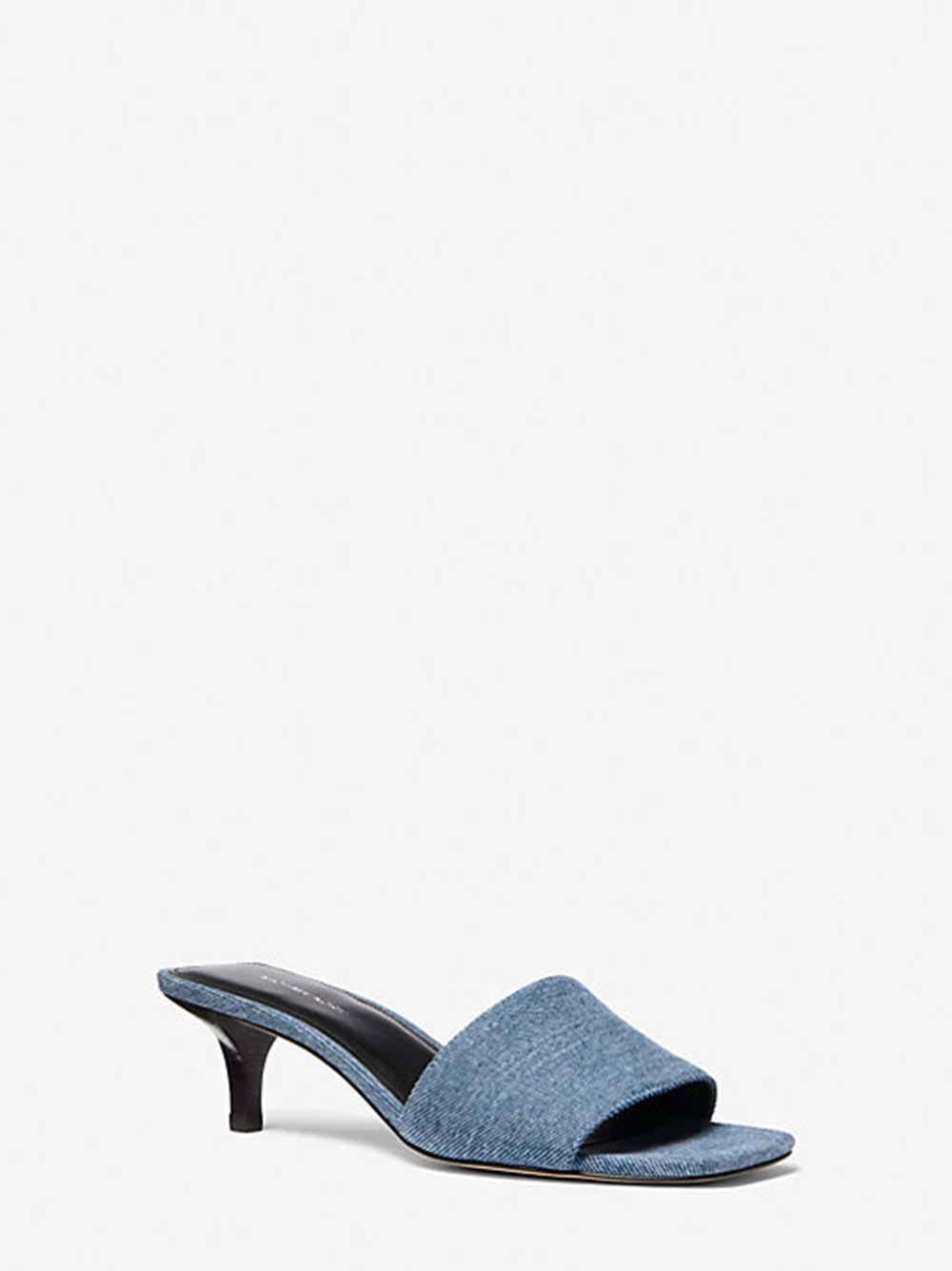 Sandolo Merriam in denim con mezzo tacco
