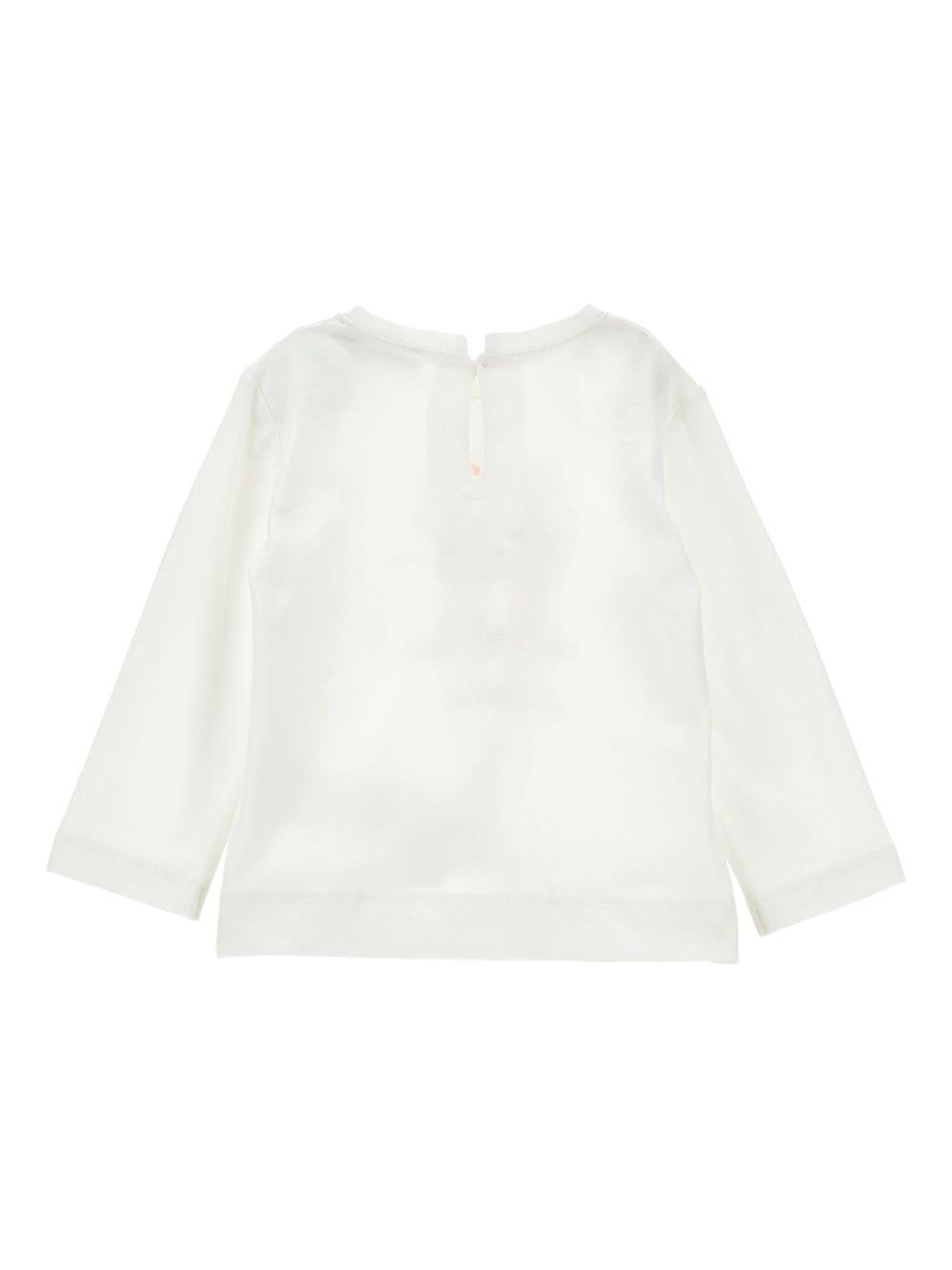 T-shirt Bianca con Strass Frontali 19F631NP6005 0001 MONNALISA KIDS 