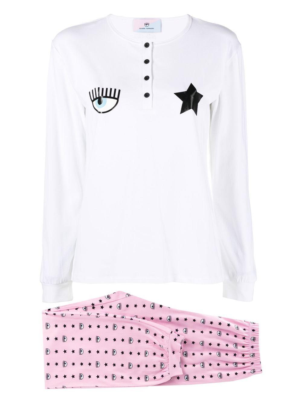 1242 Pigiama Bianco/rosa C/logo A50233231 1242 CHIARA FERRAGNI 