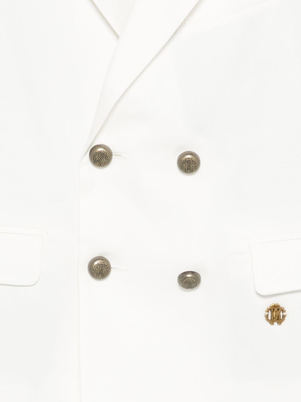 Blazer doppiopetto con bottoni dorati CBP26100GC WHITE ROBERTO CAVALLI  JUNIOR 