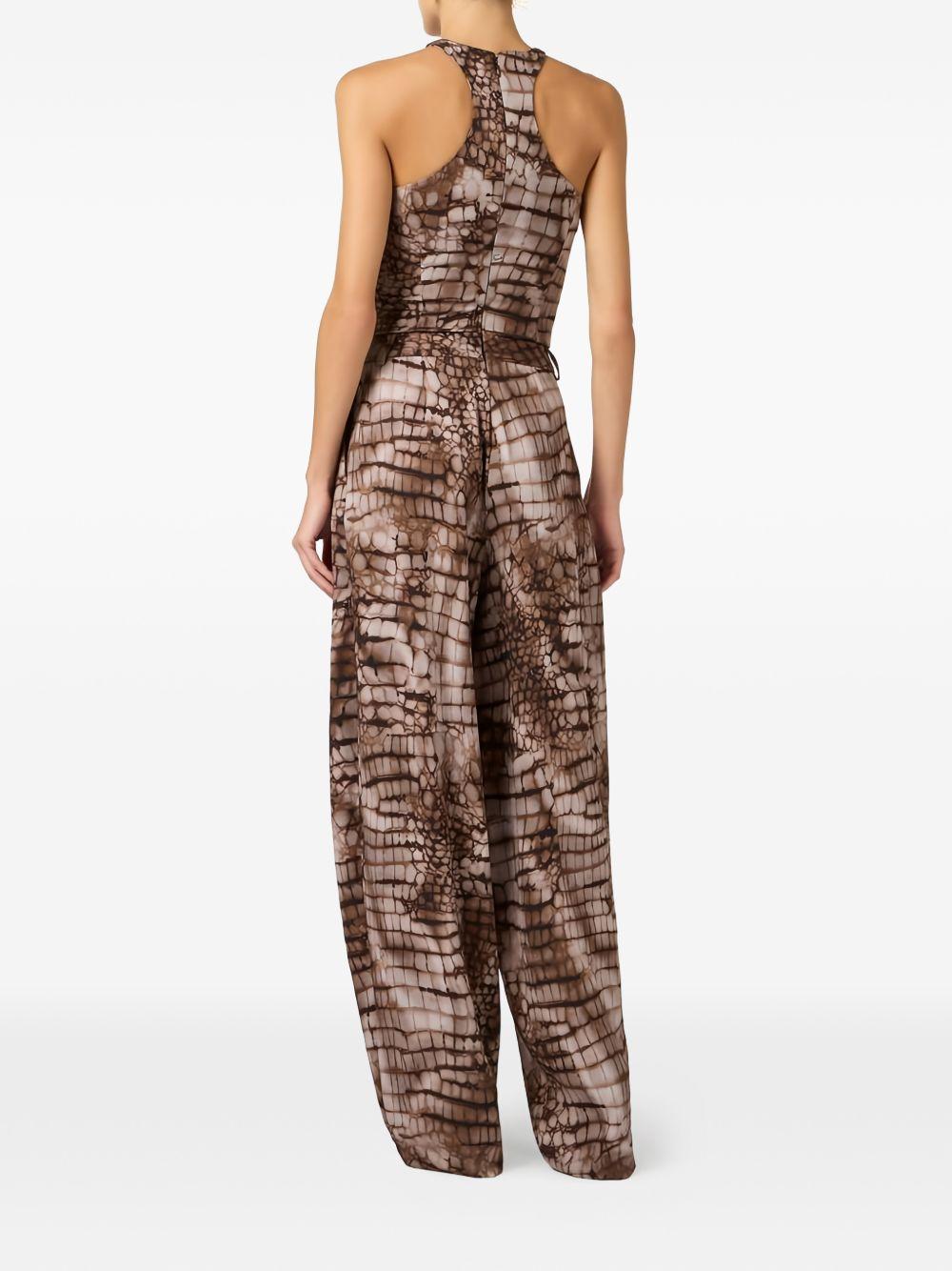 Pantaloni a vita alta stampa coccodrillo TU06061E2 644 ELISABETTA FRANCHI 