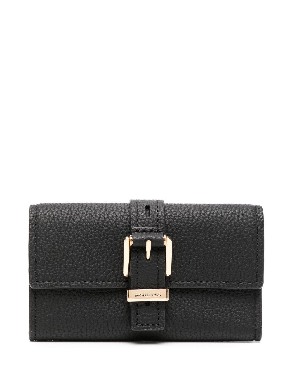 Portafoglio Nolita a tre scompareti medio in pelle martellata 32F4GY5E8L 001 MICHAEL KORS 