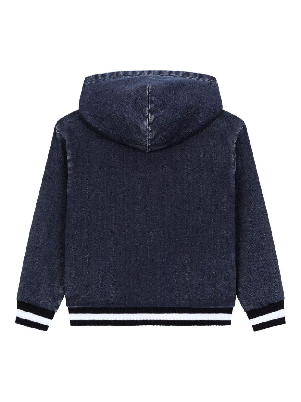Felpa denim  logo stampa