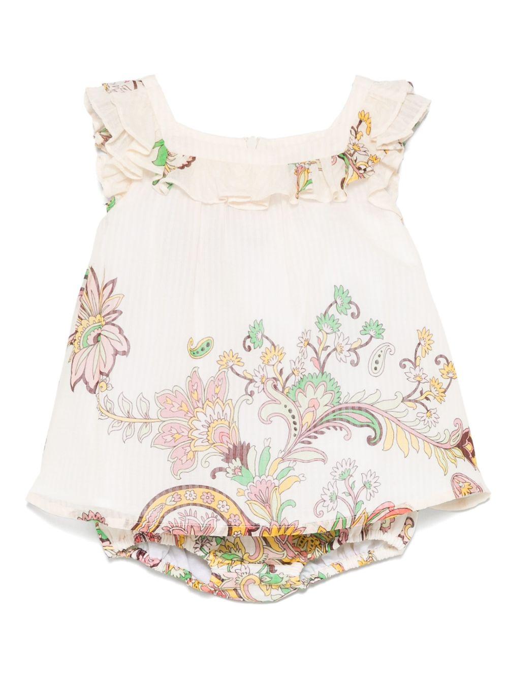 Completo avorio stampa paisley neonata (2pz)