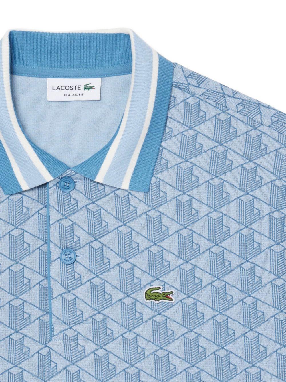 Polo in poliestere e cotone con motivo geometrico DH1417 1QI LACOSTE 