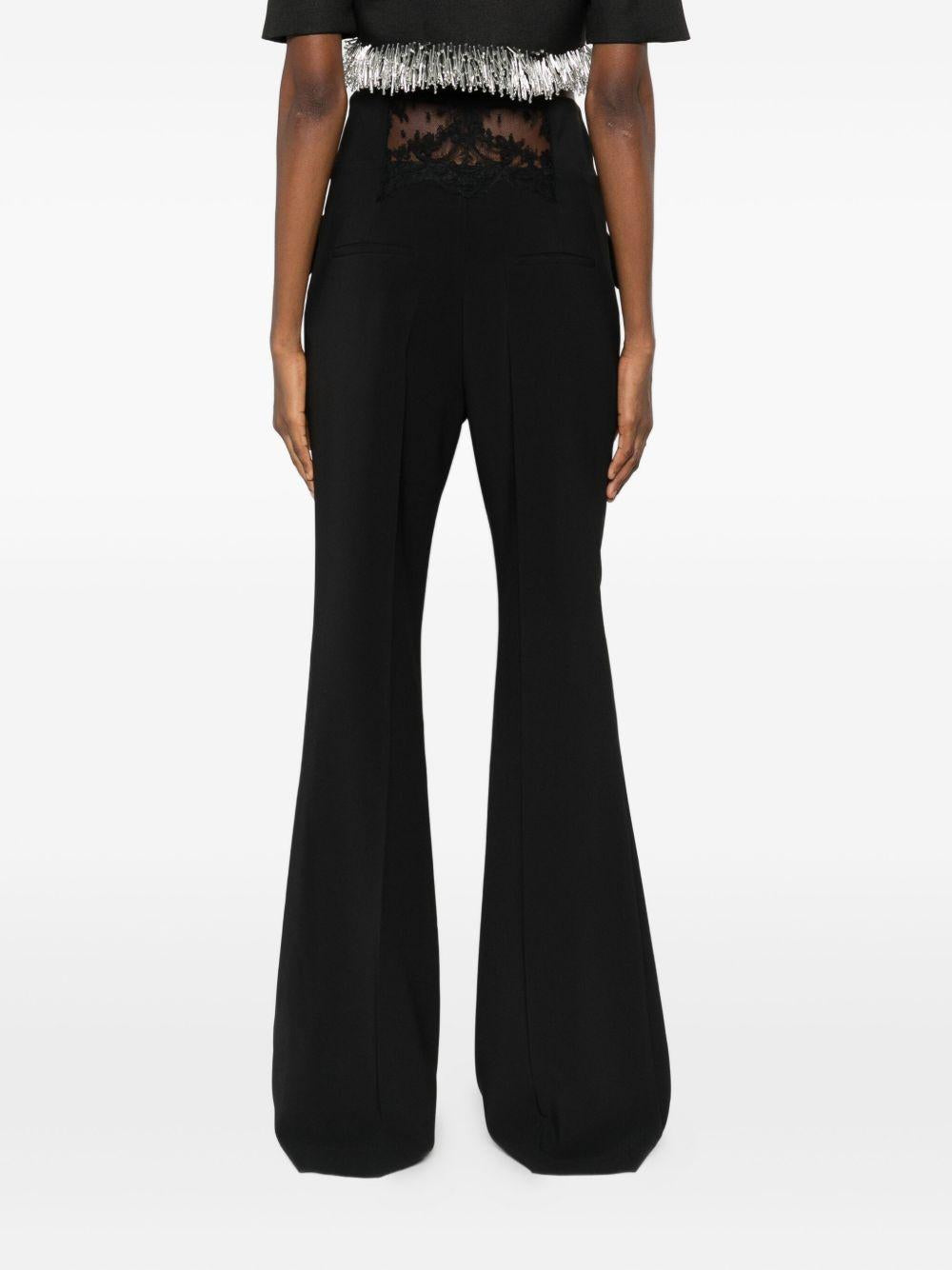 Pantaloni Svasati a Vita Alta con Spacchi Laterali E00071 NERO BABYLON EUREKA 