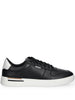 Sneakers Nere in Pelle con Logo Laterale