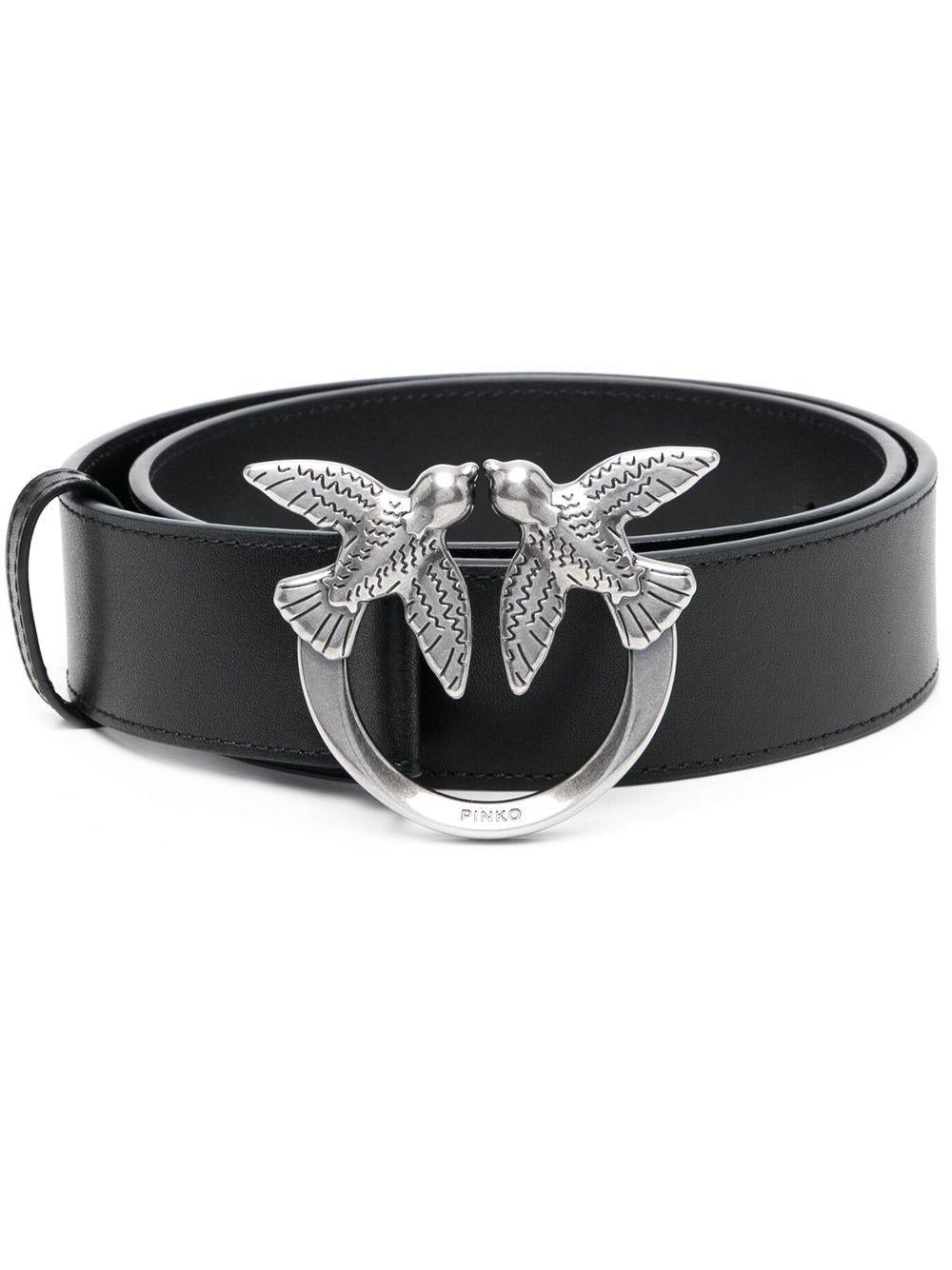 Cintura love berry nera e argento h4
