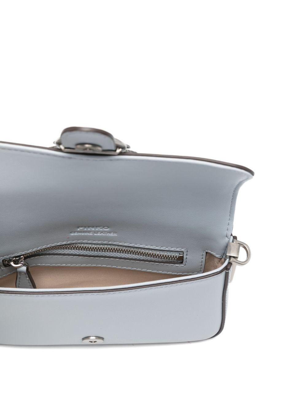 Borsa a spalla con fibbia logo e borchie 105353A0QO E37O PINKO 