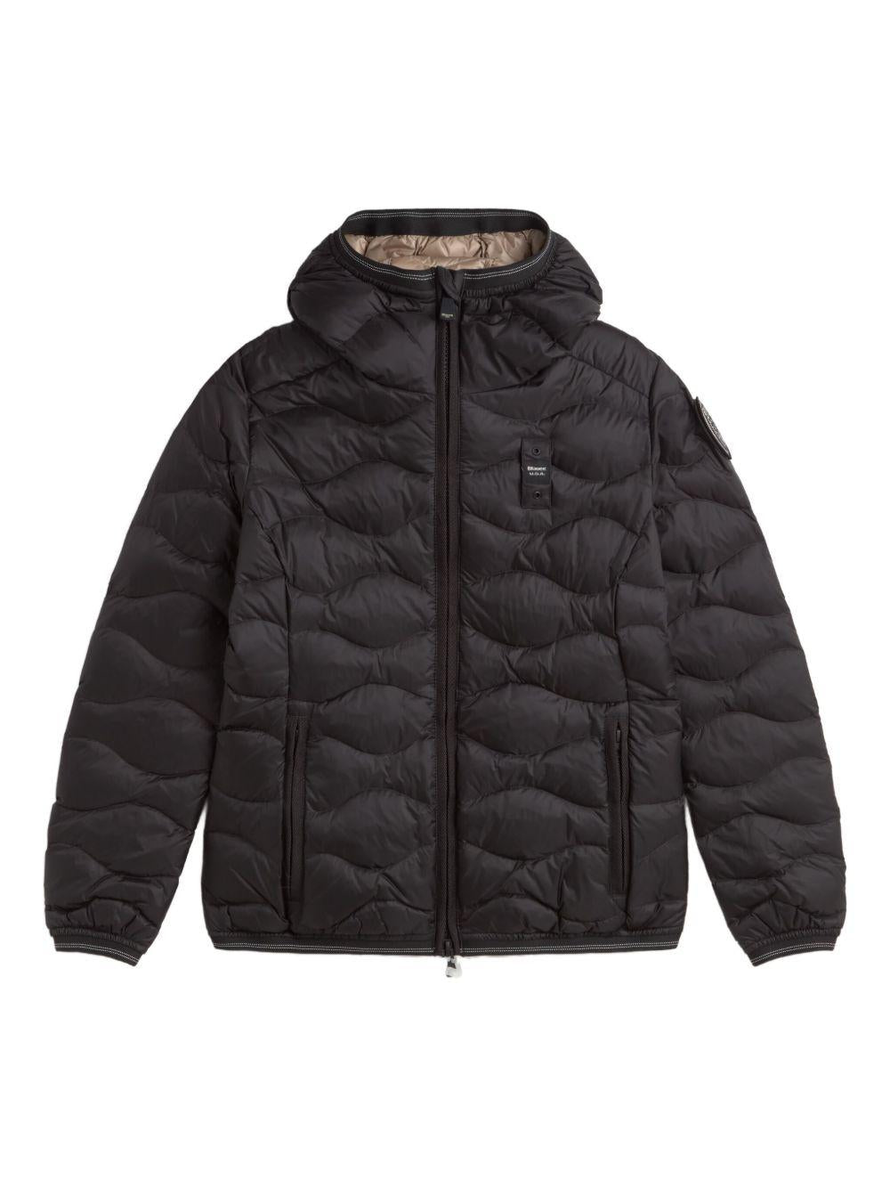 Giubbino trapuntato nero beige con cappuccio 25WBLDC03095006047 999EI BLAUER 
