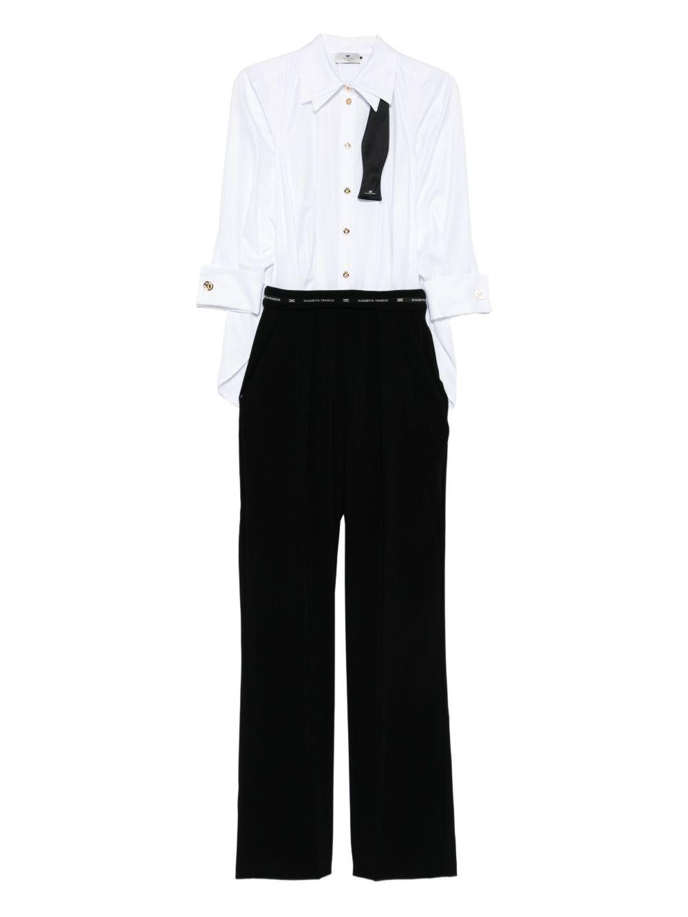 Tuta Intera Bianca con Fiocco e Pantaloni Plissettati TU05656E2 221 ELISABETTA FRANCHI 