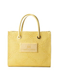 Small lemonade jacquard raffia tote