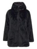 Cappotto in eco pelliccia con cappuccio