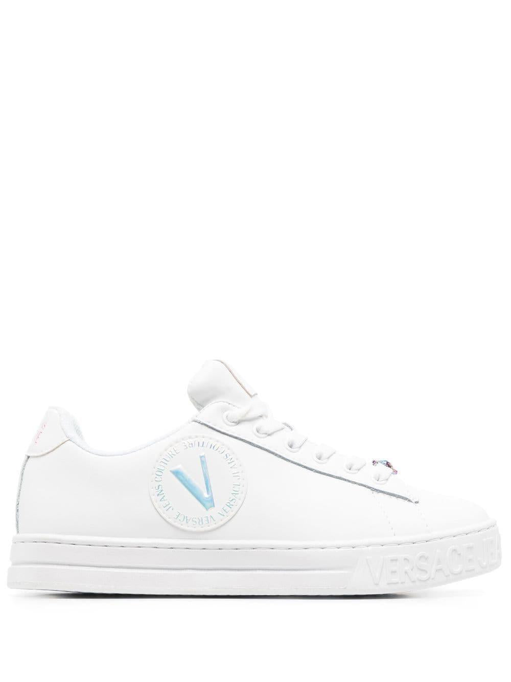 Sneakers bianca logo V ricamato 74VA3SK3 ZP235 BIANCO VERSACE JEANS 