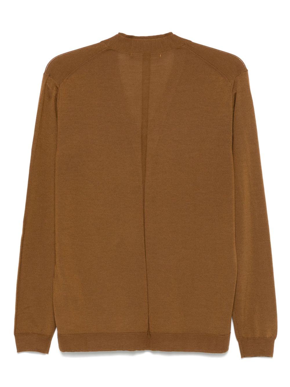 Cardigan marrone in maglia