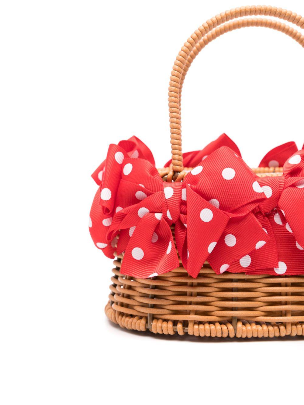Borsa rafia con fiocchi pois