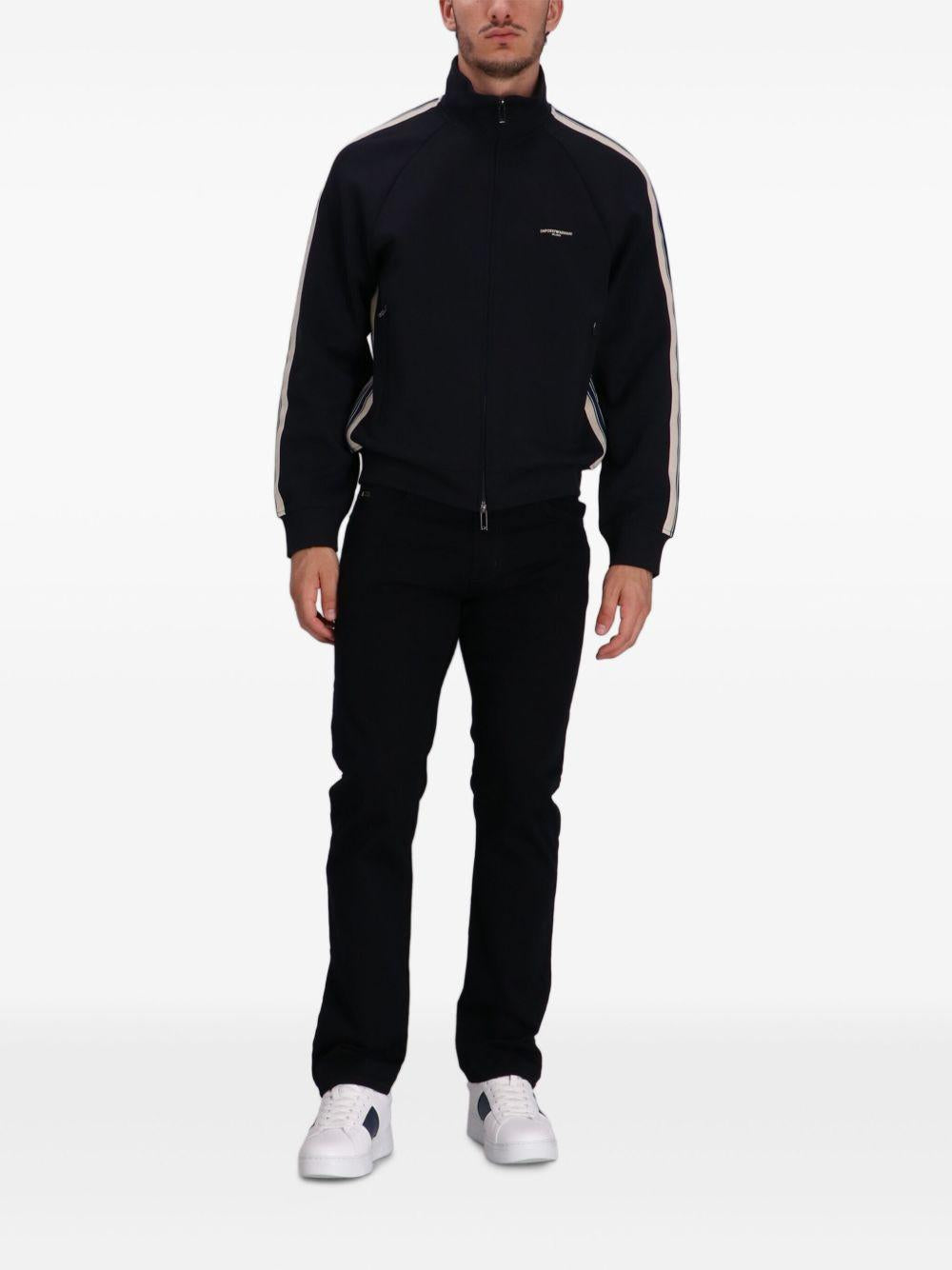 Giacca blu  a righe laterali con cerniera EM002872AF13488 UB118 EMPORIO ARMANI 