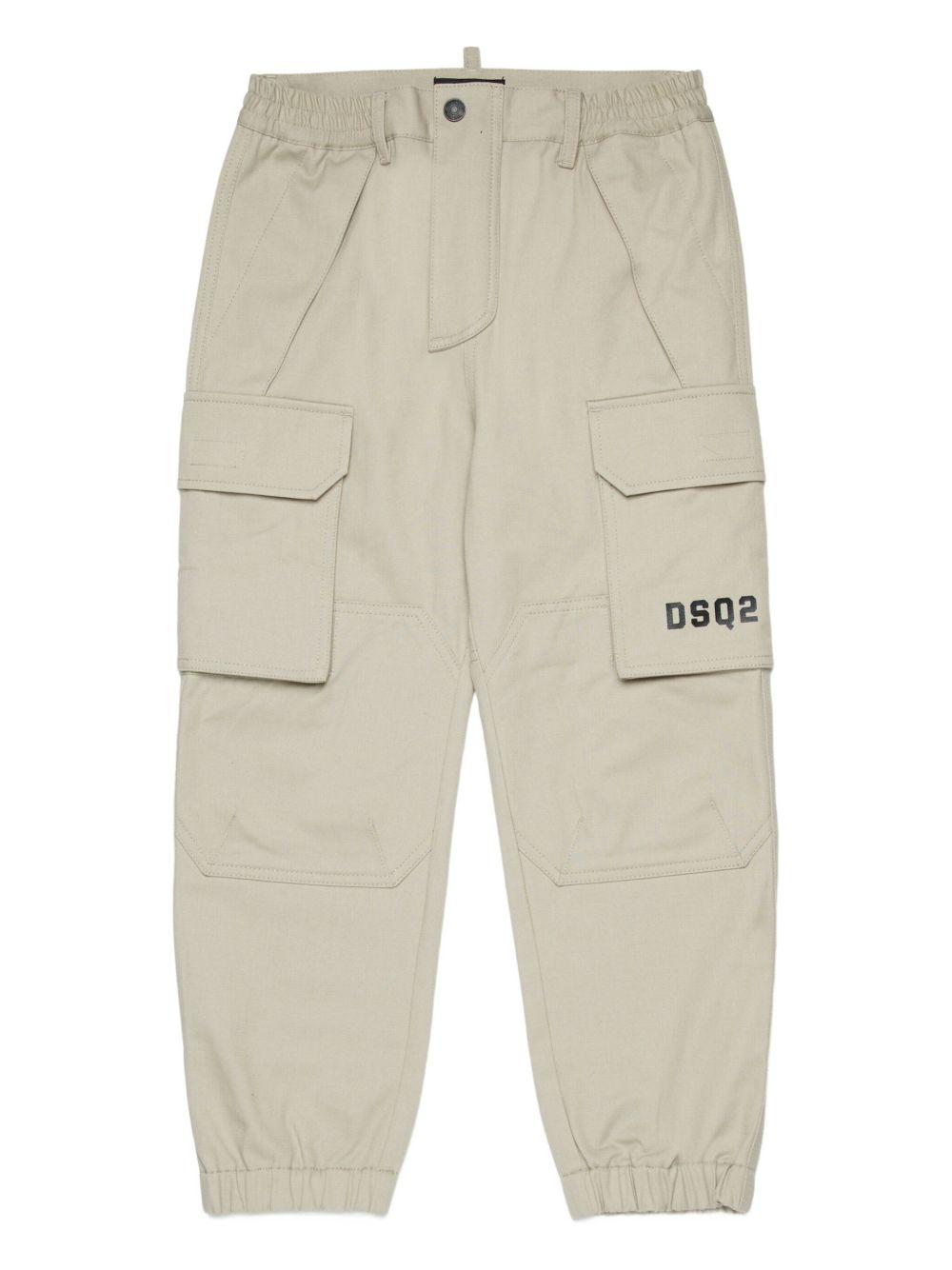 Pantaloni cargo in cotone con tasche DQ3210D0AGK DQ717 DSQUARED KIDS 