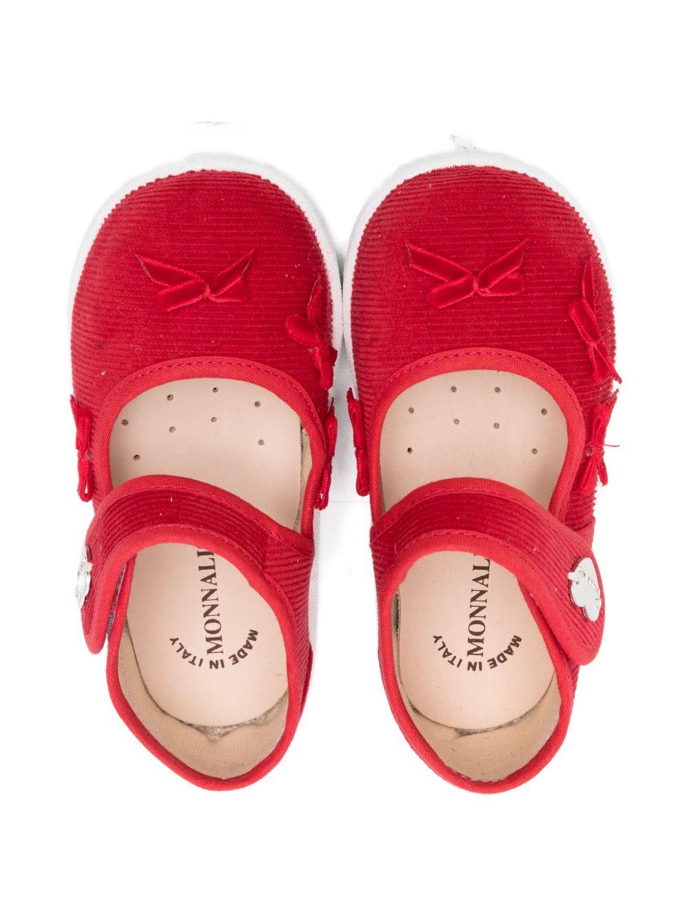 Ballerine rubino con fiocco e chiusura a strappo 83F0016852 0043 MONNALISA KIDS 