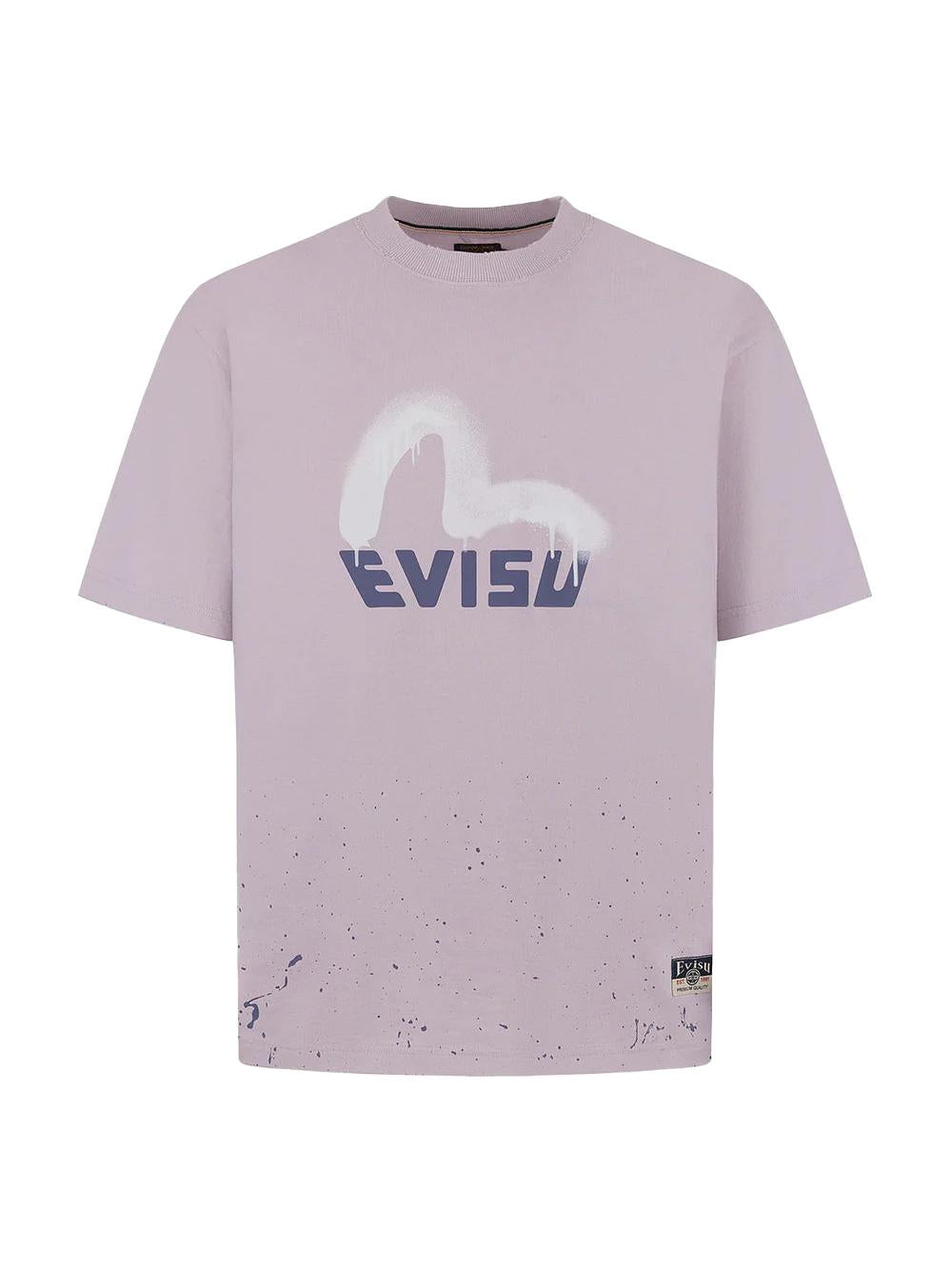 T-shirt viola chiaro logo gabbiano spray 2ESHTM5TS1136 PRL EVISU 