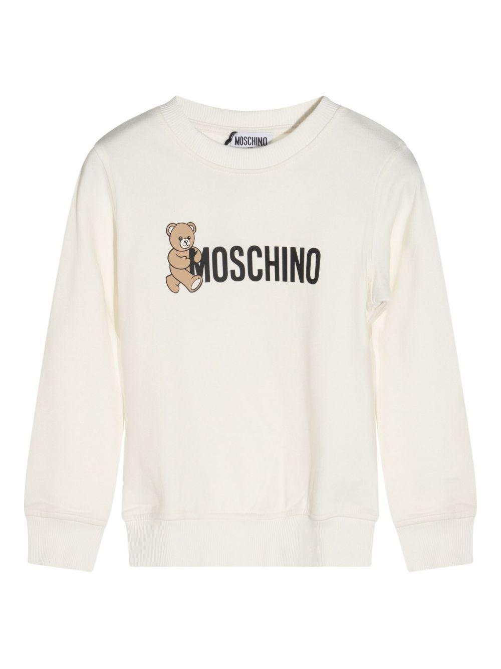 Felpa Bambini con Stampa Orsetto HPF08VLCA83 10063 MOSCHINO KIDS 