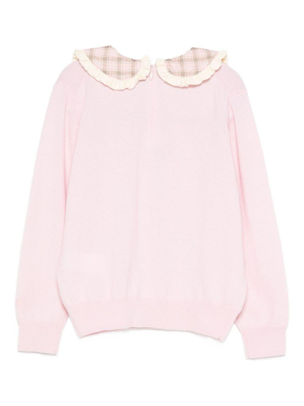 MC2 Bambini di San Barto Maglione Alba rosa chiaro con colletto arricciato ALB001 01769I MC2 SAINT BARTH KIDS 
