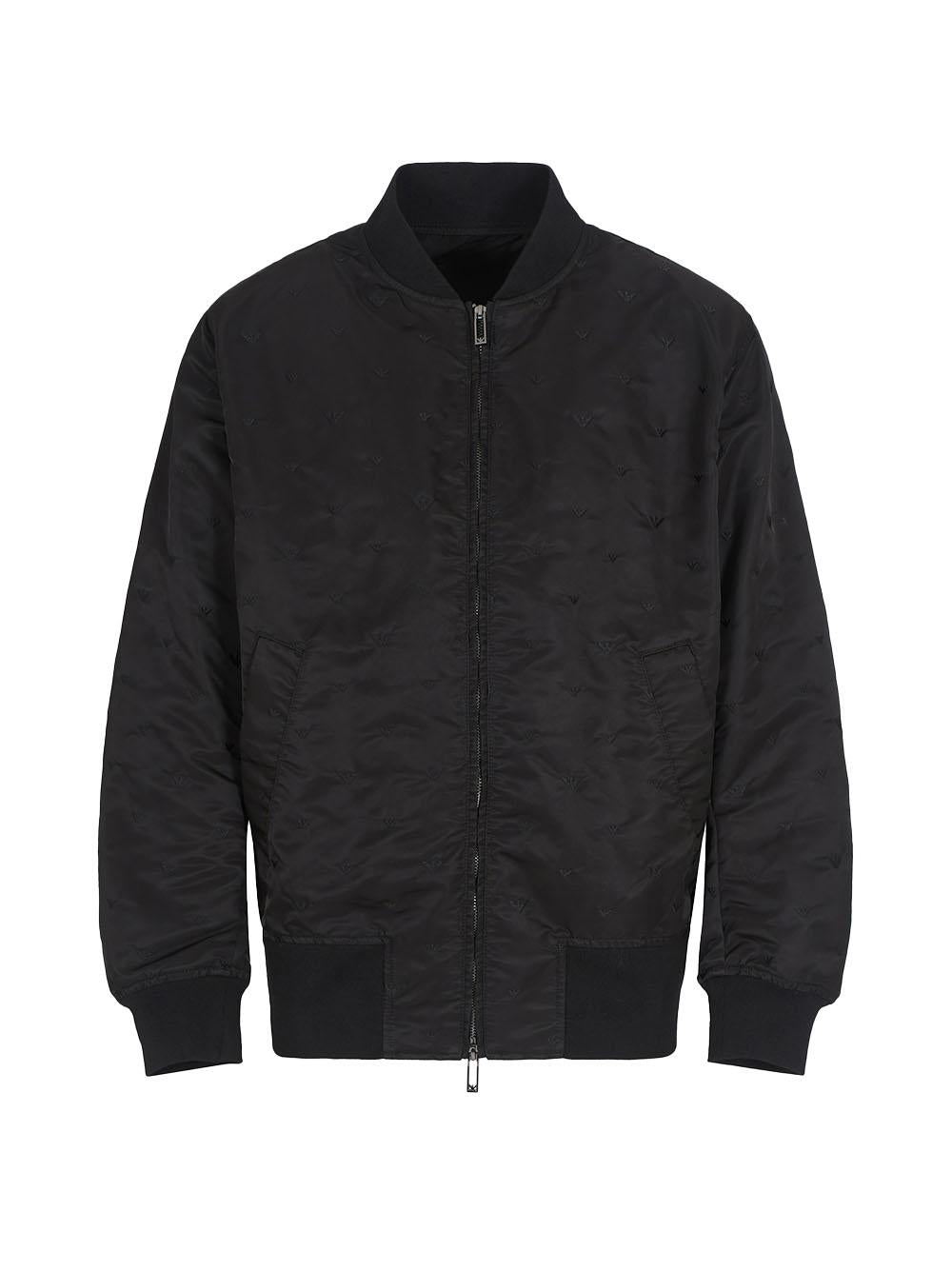 Giubbino in nylon ricamo micro aquile all over