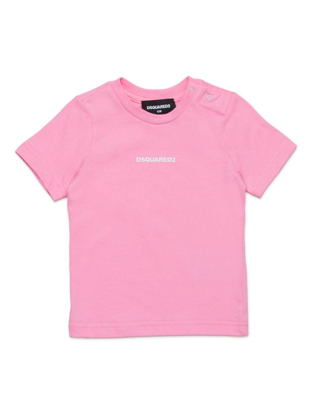 T-shirt rosa neonata mini logo frontale DQ2853D004G DQ321 DSQUARED KIDS 