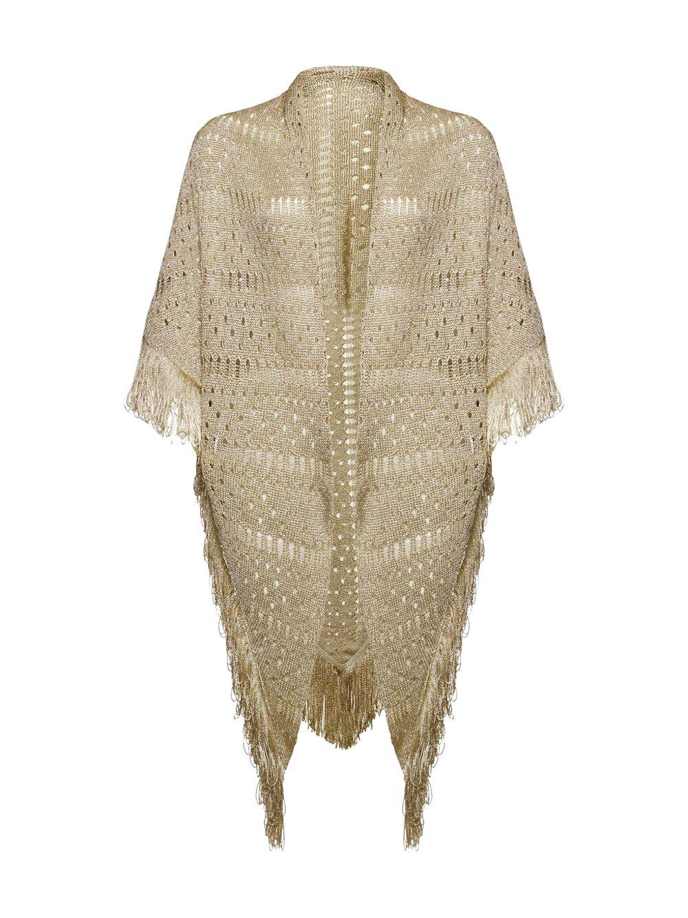 Scialle oro in lurex maxi frange P25CPSLO0401 V0730 SIMONA CORSELLINI 
