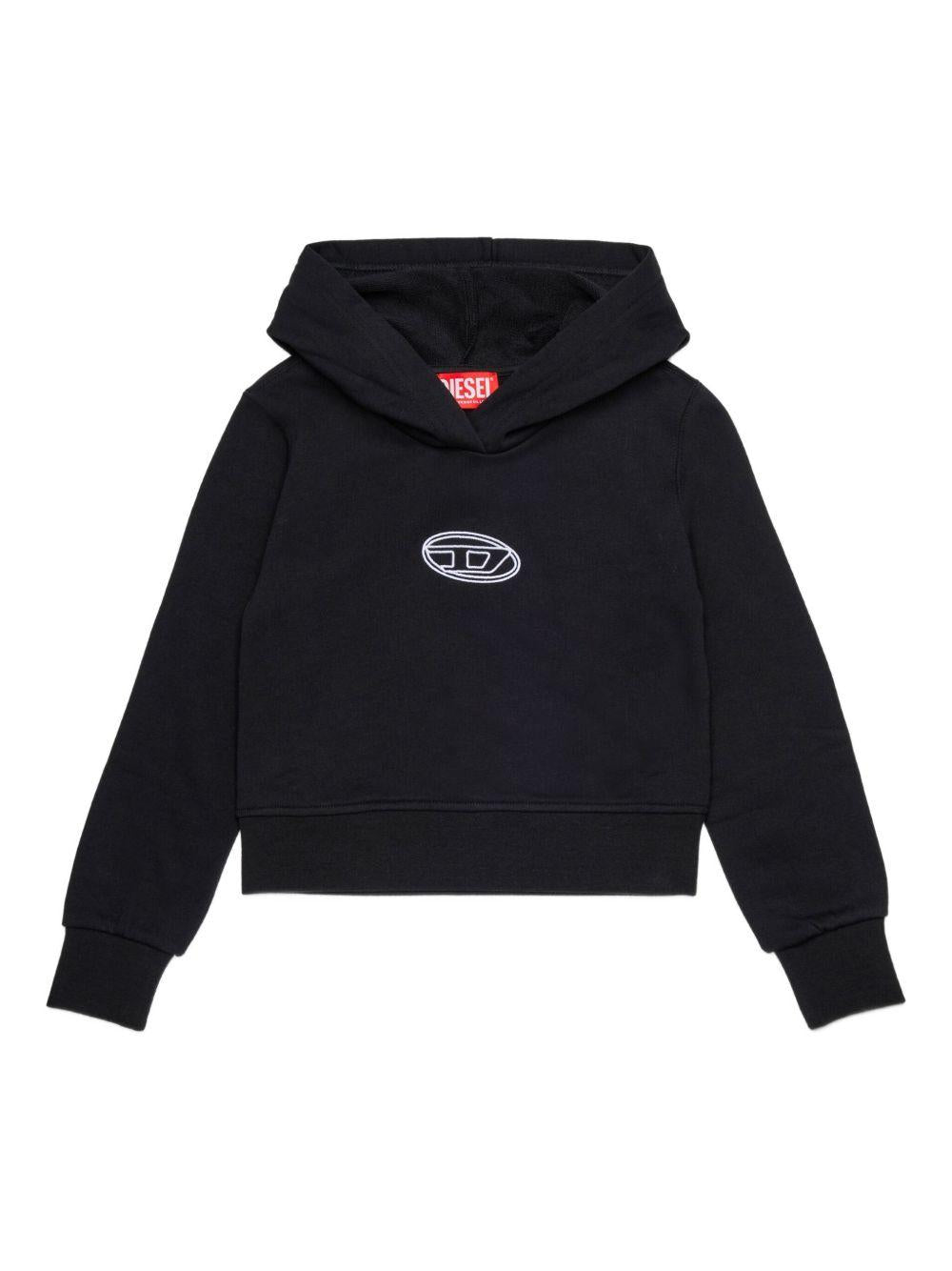 Felpa con Cappuccio e Logo Ricamato J02416KYAX3 K900 DIESEL KIDS 