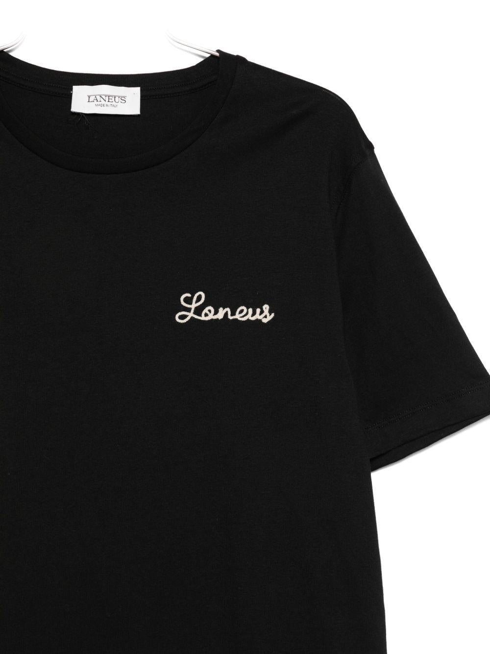 T-shirt nera con logo ricamato F5LAMATH318 110 LANEUS 