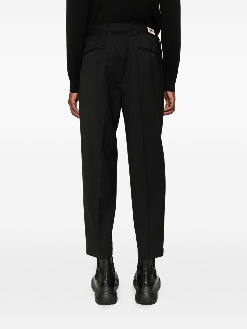 Pantaloni Dritti Neri con Pieghe PORTOFINOS400100 00010 BRIGLIA 