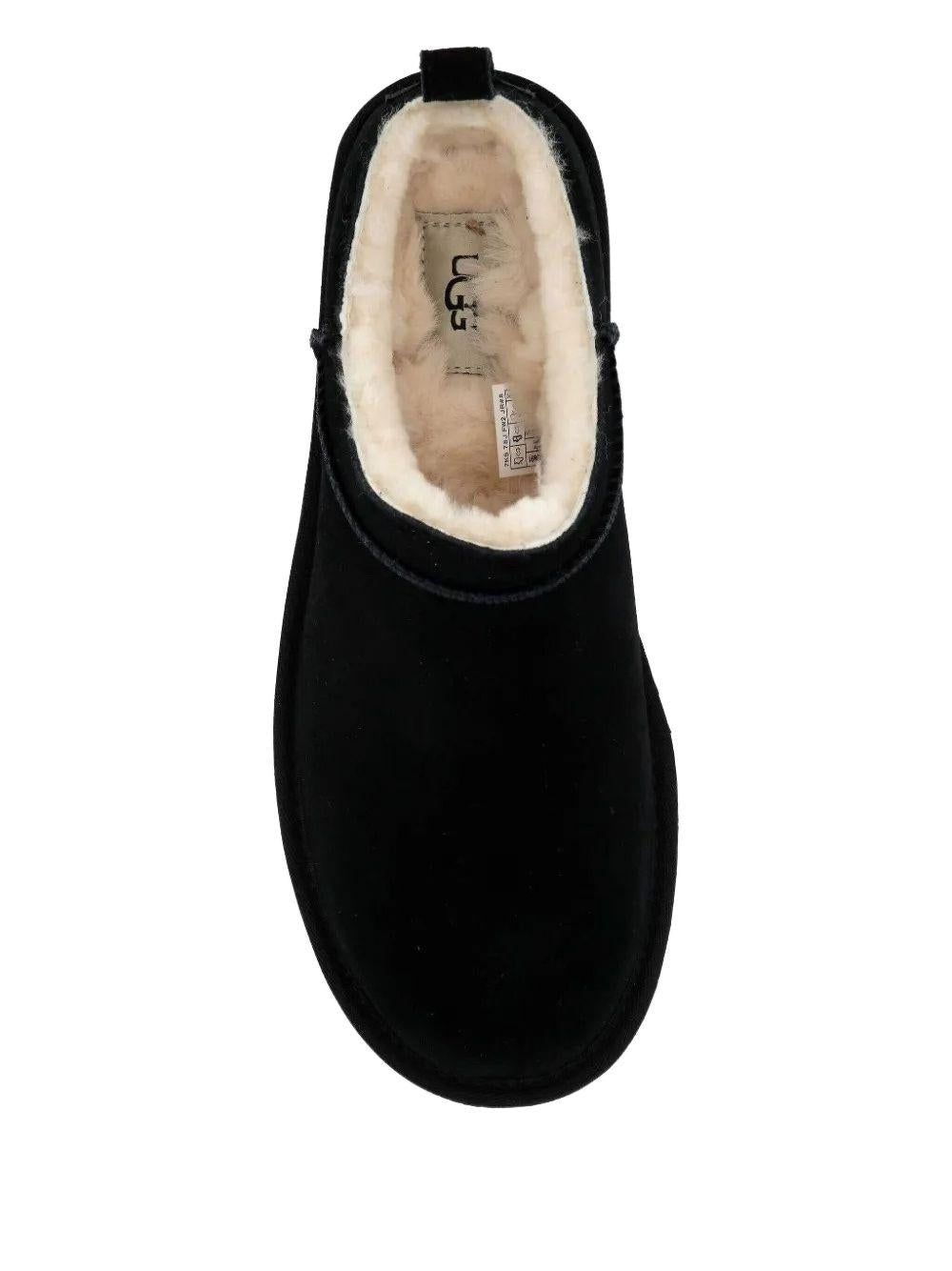 Scarpe neri in camoscio con shearling e punta tonda 1173891 BLK UGG 