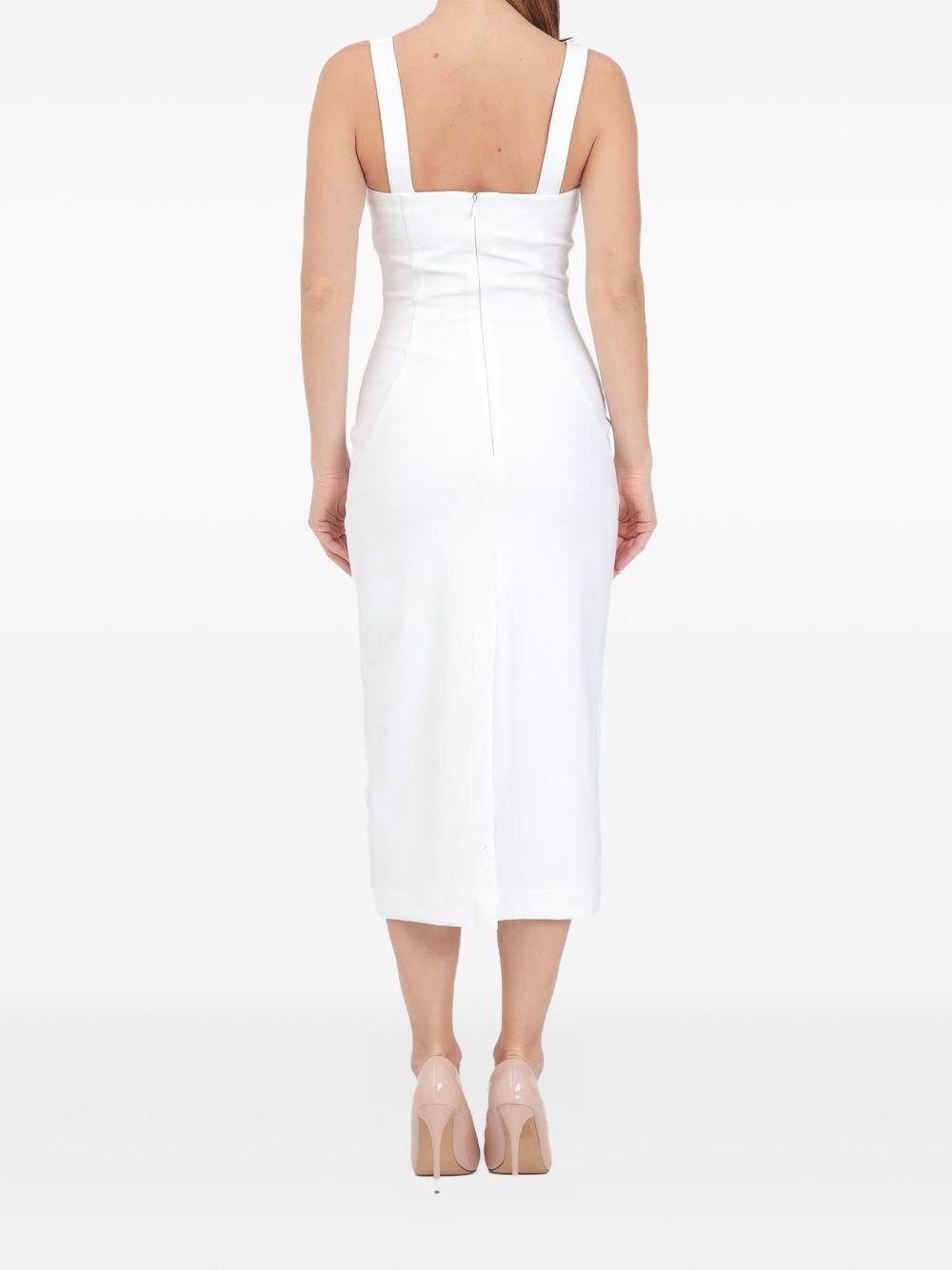 Abito bianco scollo con fibbie baroque 77HAO935N0394 003 VERSACE JEANS 