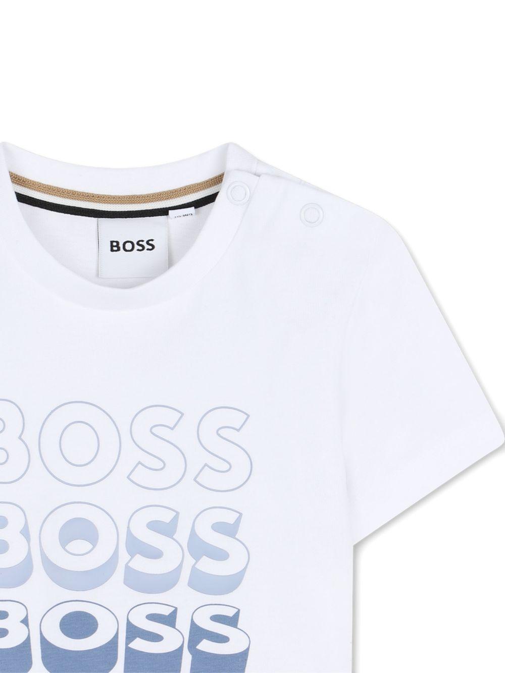 T-shirt con stampa logo degradé J52889 10P BOSS KIDSWEAR 